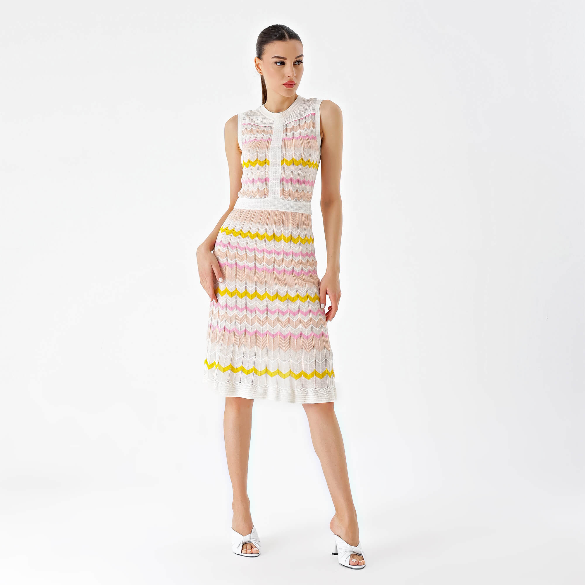 Missoni - White&Pink Sleeveless Dress